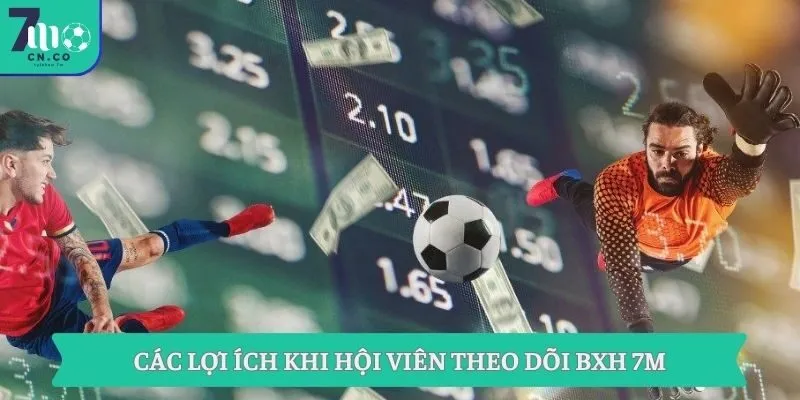 Các lợi ích khi hội viên theo dõi BXH 7M